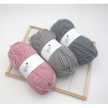 레드콤마 쁘띠목도리뜨기 DIY패키지+대바늘8mm+돗바늘+동영상+라벨 뜨개질 DIY 패키지, 연그레이, 1개