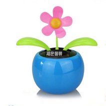 흔들인형 (새싹 노호혼 A타입 - 블루) 태양열 새싹 화분 햇빛 자동차 차량용 인테리어 장식 소품, 블루