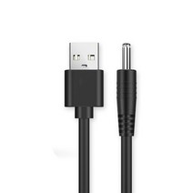 3.5x1.35mm USB A Male to DC 3.5mm 잭 전원 코드 플매트 카펫 러그 5V 충전기 케이블 라우터 허브 미니 팬 램프 스피커호완퀵 커넥터, [02] Black