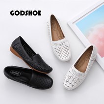 갓슈 리프 펀칭 수제 로퍼 여성단화 플랫슈즈