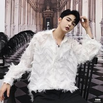가바바 남성 긴팔 남방 입체 깃털 포인트 개성 넘치는 셔츠 G58988