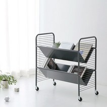 마켓비 RATNER 책꽂이 트롤리, 다크그레이