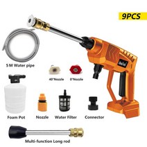 세차호스 분사기 고압 세차호스 28bar 15000mah 무선 car washer 충전식 car wash gun electric water gun foam 30m 20m, 협력사, 배터리 eu 플러그 없음