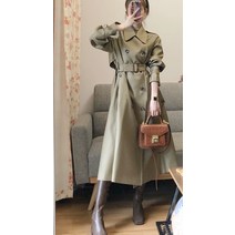 여성가을코트 가을코디 A라인 벨트포인트 롱트렌치코트