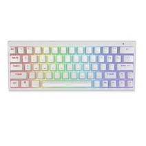 Ractous RTK63B 60% 무선 기계식 게이밍 키보드 RGB 블랙라이트 PBT 키캡 타입-C 63키 블루투스5.1/무선/Wried 게이밍 키보드 PC/맥 게이머용 핫, Optical Brown Switch_White