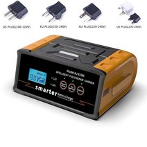 오토바이배터리 자동차 충전 자동복원기 12V24V 배터리 충전기 300W 25A 리드 산 성 건조 물에 대 한 스마트 자동 AGM 펄스 복구 오토바이, UK Plug+프랑스