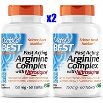 닥터스베스트 아르기닌 규산염 이노시톨 칼슘 칼륨 산화질소 750mg 60정x2, 1개, 기본