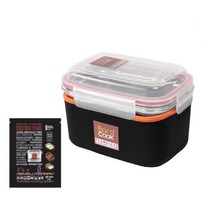 바로쿡 다목적 사각용기1200ml 세트(사각용기 1200ml 1개+리필용 발열체 50g 1개), 1세트, 1200ml