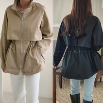 8797 여성 봄 하프 자켓 사파리 점퍼 바바리 허리라인 끈 간절기