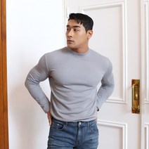 보스트핏 남자 머슬핏 골지 하프넥 긴팔 니트 7color