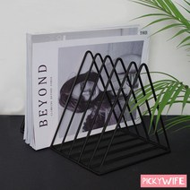 전시용 와이어 삼각형 책꽂이 수납함 책지지 사무실, 삼각북스탠드 로즈골드