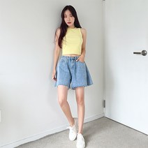 토마토팩토리 [필수템]어바웃 베이직 골지 홀터 크롭 나시(3color)