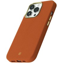 [마카룬] MACAROOON iPhone Back Case 아이폰 케이스 MagSafe 대응 Togo 가죽 수첩형 분리 자유 무선 충전 대응 12 13 14 series (iPhone14 Orange)