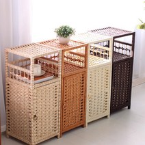 라탄 협탁 침대옆테이블 수납장 서랍장 틈새인테리어, 화이트