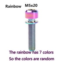 새로운 TC4 M5 16mm/18mm/20mm 티타늄 줄기 MTB 자전거 고정 볼트 나사 야외 부품, 09 M5x20-Rainbow