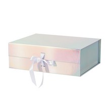 리빙앤도 고급 리본매듭 기프트 박스 4호, 홀로그램 실버, 1개