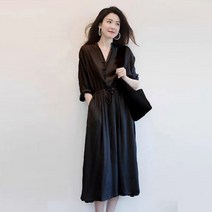 ANYOU 프랑스식 원피스 가을여성원피스 폴리에스터 스타일 슬림핏럭셔리 명원 원피스