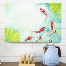 잉어 그림 연꽃 생기 합격운 인테리어 서재 공부방 벽꾸미기 캔버스 액자, 02  복록수고 잉어떼