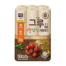 그루 이중안심 천연펄프 키친타올 120매, 12개입, 1팩