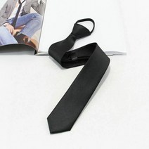 보우쌘 캐쥬얼 슬림 무지 솔리드 체크 자동 지퍼 넥타이