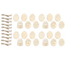 YSSHOP 60x 미완성 나무 조각 부활절 달걀 DIY 아트 꾸밈 나무 칩 어린이를위한 용품 스크랩북 공예품 카드 만들기, 목재, 목재