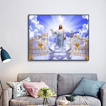 현관 불당 문수보살 불교 종교 그림 만들기 보석십자수 재료 세트 diy, 80x130cm 전체 원형 큐빅