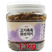 개기월식 강아지 고기촉촉 대용량 큐브져키 1.1kg, 황태, 1개