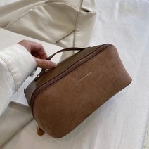 풀문 세무느낌 대용량파우치 여행용파우치 화장품 메이크업 투포켓세무가죽화장품파우치