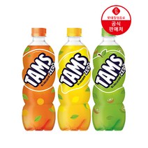 롯데칠성 탐스 제로 600ml 18펫 과일향 탄산 제로칼로리 (오렌지/레몬/사과키위), 18개