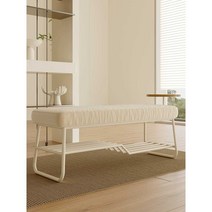 현관 벤치대기의자 신발 수납 선발 슬림쿠션 인테리어, 100cm 베이지+아이보리 선반