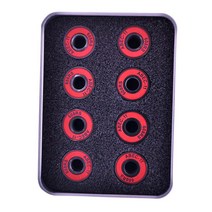 8x 스케이트보드 베어링 Abec 11 608-Rs 인라인 스케이트 휠 롤러 스케이트 쿼드 스케이트 스피너 교체용 철제, 빨간색, 강철
