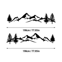 차꾸미기 카라반 캠핑카 트레일러 차량용 스티커 레이 바이크 뜨거운 판매 150 나무 산, 2pc 블랙 198x40cm
