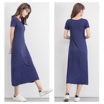 발팔 랩 데님 여름 면 봄 롱 슬림 데일리 레이스 홈웨어 편한 원피스 예쁜 쉬폰 여자 반팔 치마 긴팔