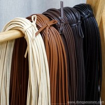 동서스토어 레자가죽 파이핑끈 5mm 인조가죽끈 가죽리본끈 마크마레 가방 재료, 브라운(1롤_100야드)