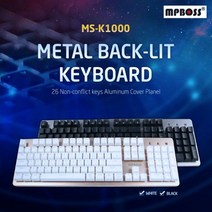 꼬미상점 엠피보스 게이밍키보드/MS-K1000/반기계식/멀티키, 본상품선택, 블랙