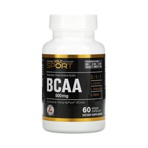 캘리포니아 골드 BCAA AjiPure® 분지쇄아미노산 500mg 베지 캡슐 60정, 1개