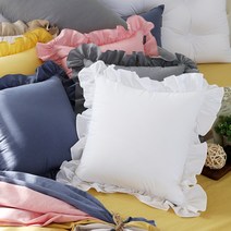 코튼렛 순면 빈티지 워싱 인테리어쿠션 프릴쿠션커버 40cm 50cm