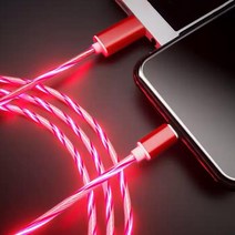 천조거리 LED 발광 케이블 고속 충전 과충방지 C타입, 아이폰, 레드