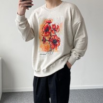 수채화 플라워 패치 오버핏 맨투맨 3color