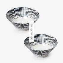 [리빙랩] 일본식 패턴 도자기 면기 2P 우동기 스트라이프 비빔밥 라면볼 덮밥 그릇, 스피나 면기 2P