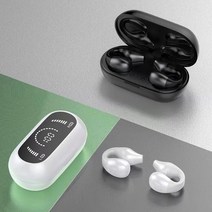 골전도 무선 이어폰 블루투스 이어폰 이어클립형 스포츠 블루투스 이어폰, 화이트&그레이