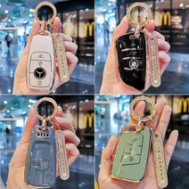 튜모 벤츠 BMW 아우디 폭스바겐 랜드로버 재규어 캐딜락 테슬라 미니 자동차 스마트 키케이스 TPU 골드라인 키커버 전화번호 키링, TES-01, 골드오링-아이보리