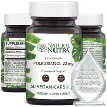 Natural Nutra 폴리코사놀 20mg 60캡슐, 1세트, 단일용량