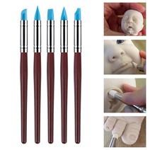 브러쉬 모델링에 대 한 5PCS 실리콘 클레이 조각 도구 도트 네일 아트 도자기 DIY, 한개옵션0
