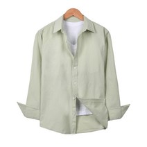 핫코드 남성용 파스텔 긴팔 린넨 셔츠