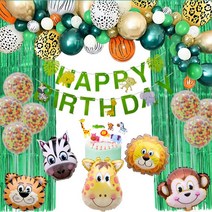 보람창고 풍선가랜드 프로포즈 브라이덜 생일 돌 파티 풍선 세트 아기 100 1000일, P.애니멀 생일 세트