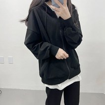 탄탄한 4계절 데일리 편안하게 입기 좋은 교복템 꾸안꾸 베이직 오버핏 박시핏 후드집업 (4컬러)