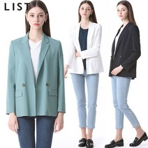 리스트 오픈 프론트 솔리드 자켓