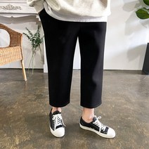 맨즈핏 네오프렌 9부 세미와이드 크롭 팬츠 밴딩 바지(2 Color)28~34