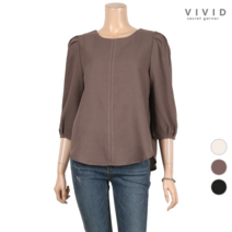 [비비드 시크릿가너] [VIVID SG][VIVID SG] 라운드넥 센터라인 블라우스 V